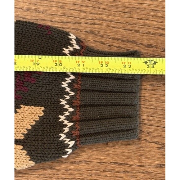 Vtg 90's Tommy Hilfiger Knit Nordic Fisherman Sweater Men’s Sz L Hunter Green - Picture 7 of 8